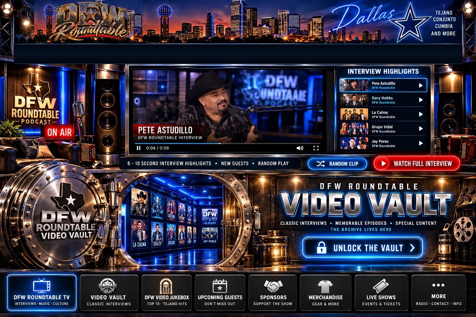 DFW Roundtable broadcast studio with Video Vault
